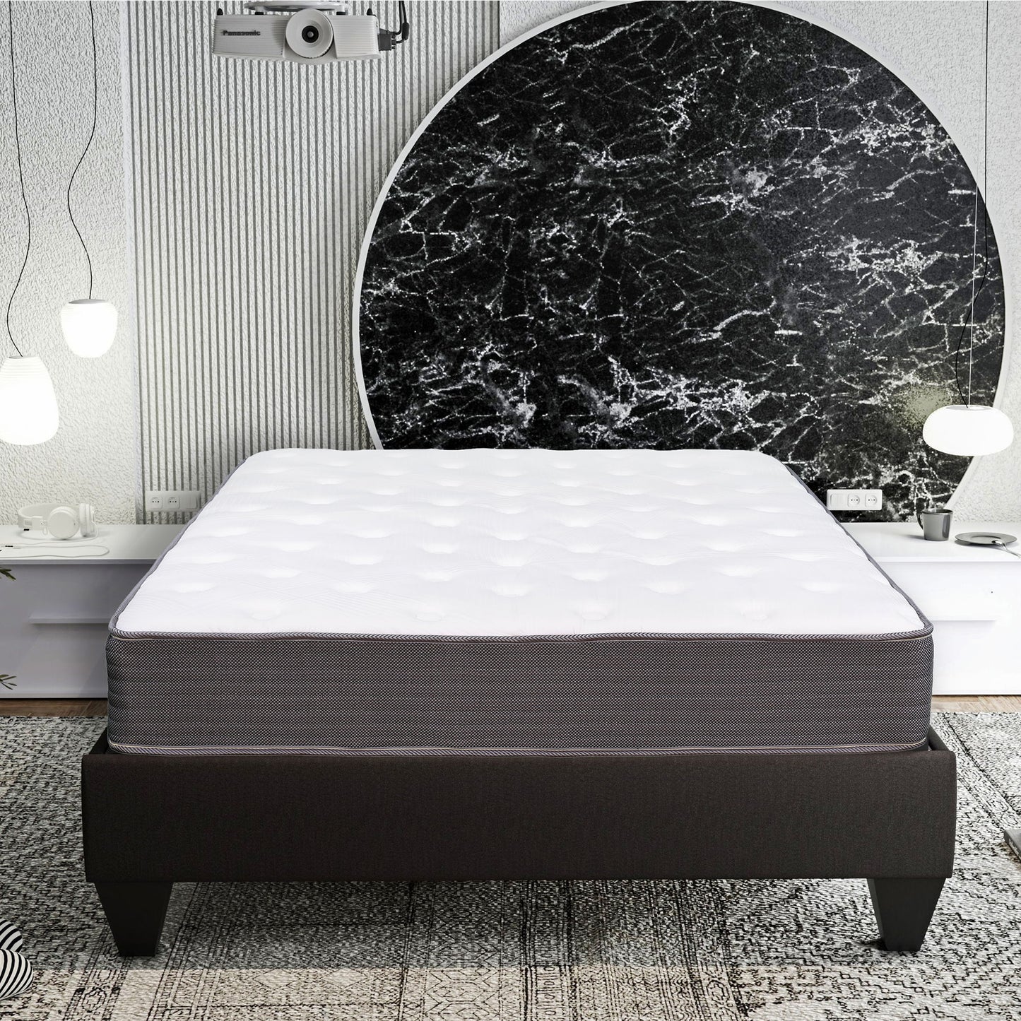 8" Pocket Spring Hybrid Bed In A Box Mattress, Soft Gel Memory Foam - Gray / White - Full Daily Nest