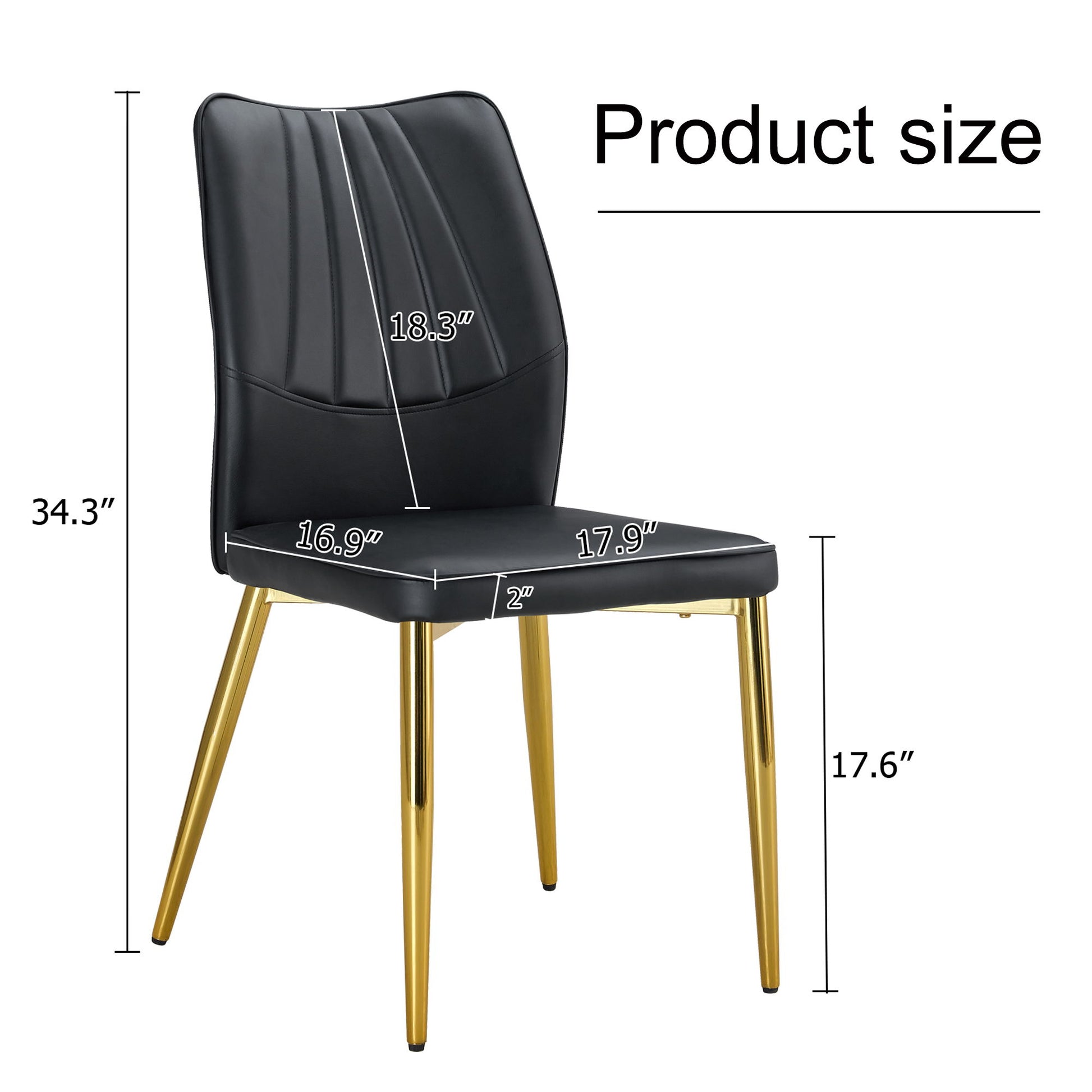 Medieval Modern Dining Chairs With Cushions And Metal Legs Material (Set of 4) - Black Home Essentials