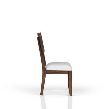 Casual Side Dining Chair Contrasting Upholstered Seat (Set of 2) - Brown Bernards Furniture