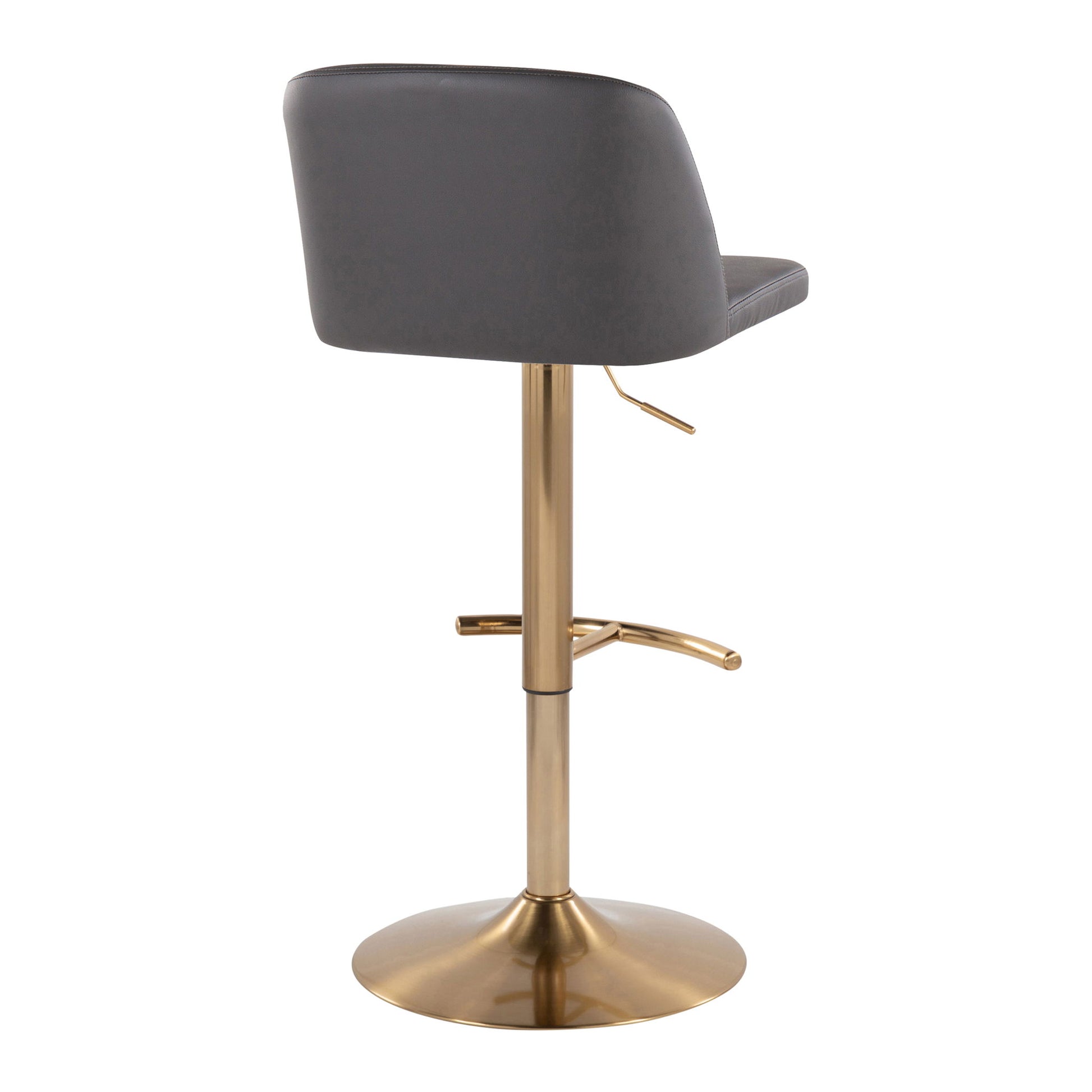 Toriano - Contemporary Adjustable Barstool With Swivel With Rounded T Footrest (Set of 2) Lumi Source