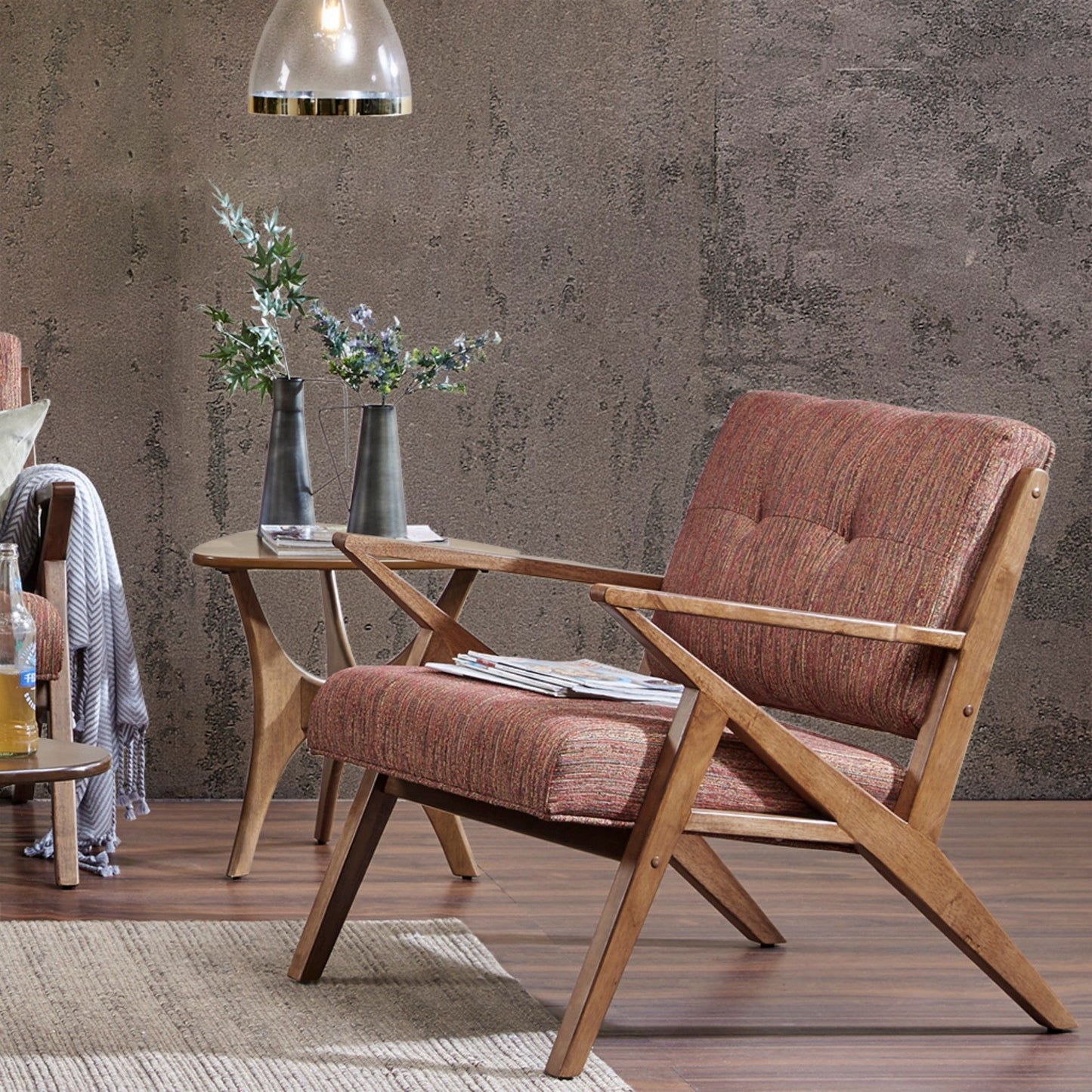 Lounge Chair With Tufted Upholstery And Solid Frame JLA