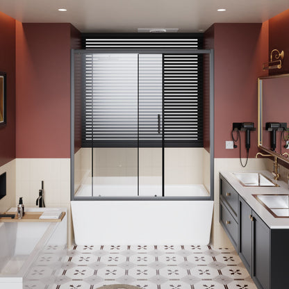 Sliding Shower Door For Bathtub - Matt Black Daily Nest