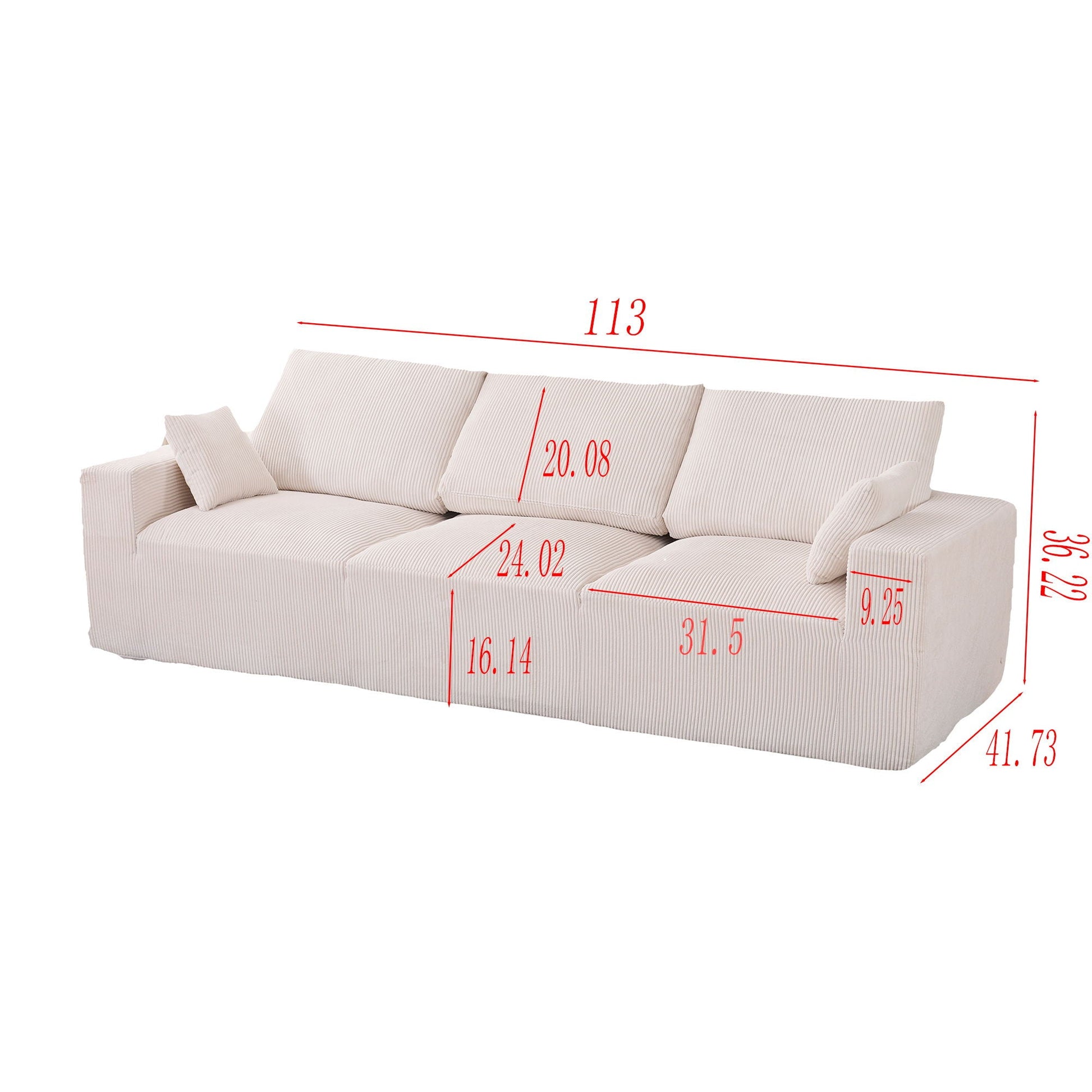 Modular Sectional Sofa With Extra Wide Cushion, USB / Type C Charger, Petal Armrest Home Essentials