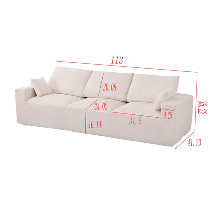 Modular Sectional Sofa With Extra Wide Cushion, USB / Type C Charger, Petal Armrest Home Essentials