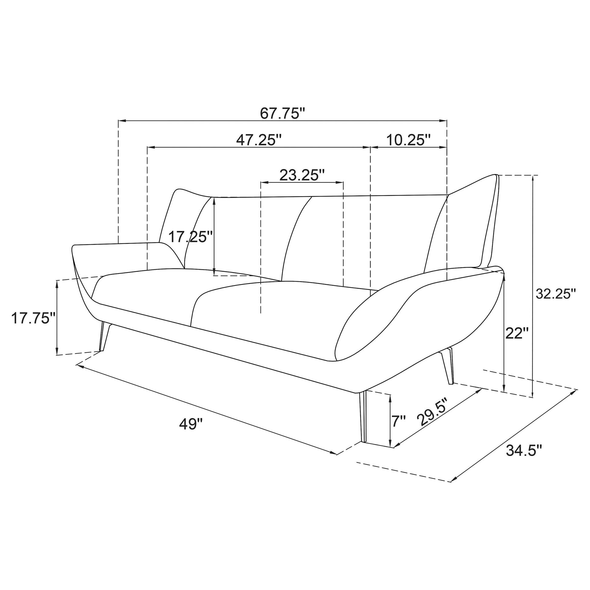 Logan - Flared Arm Loveseat Lounge Sofa - Teal Blue Furniture Max