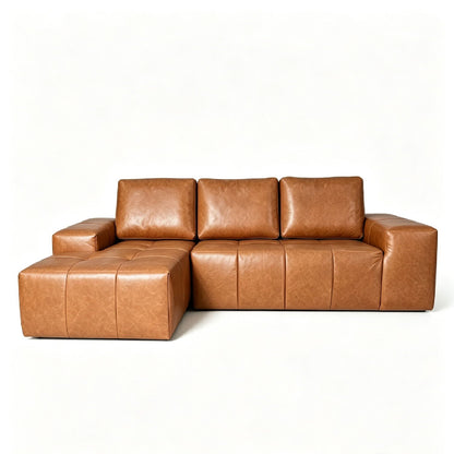 Deep Seat L - Shaped Modular Sectional Sofa For Living Room - Brown Home Essentials