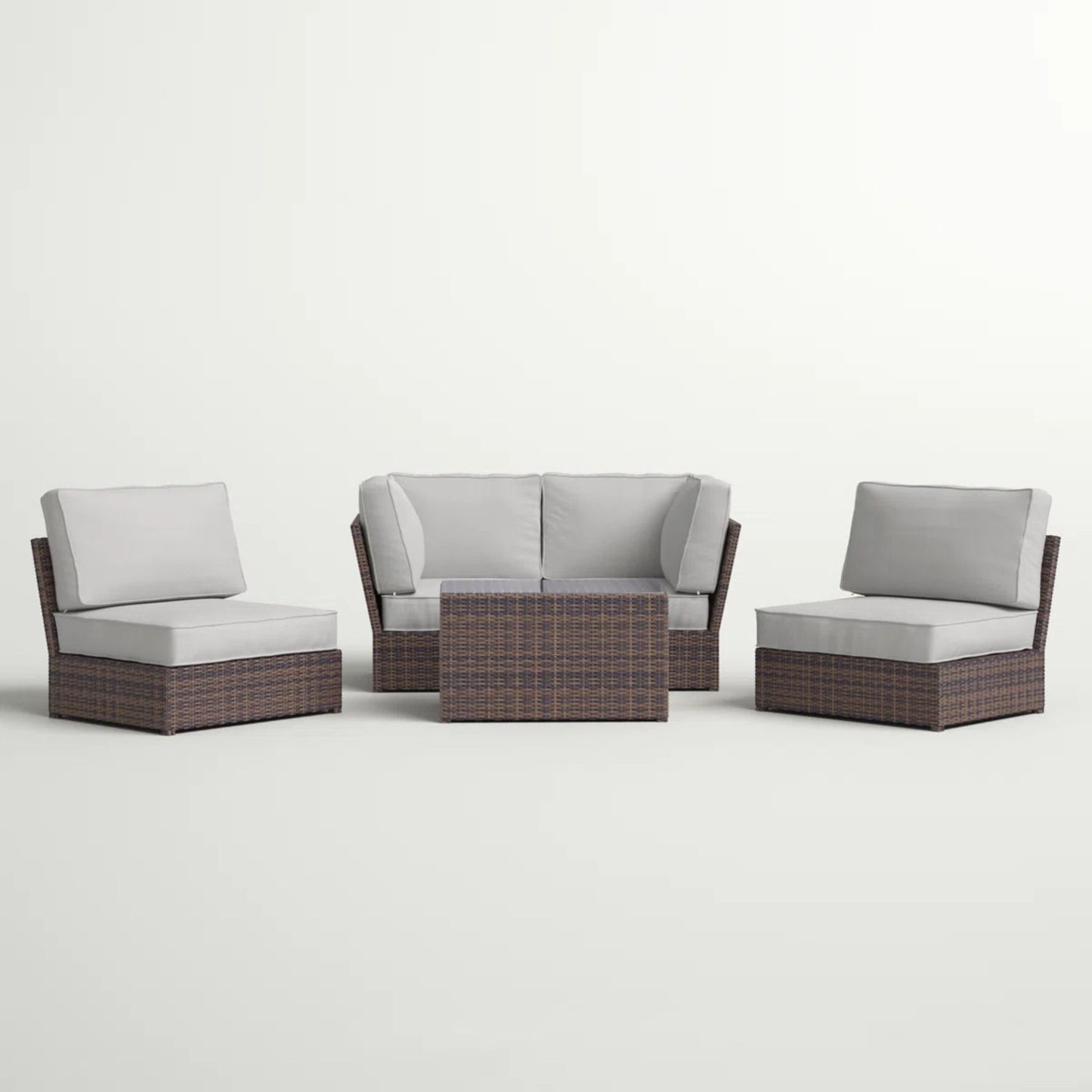 Comfortable Modern Patio Rattan Sectional Set With Cushions LSI Patio Furniture