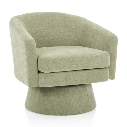 Swivel Barrel Chair With Cushioning For Living Room & Office, 360° Rotating - Green Noble House