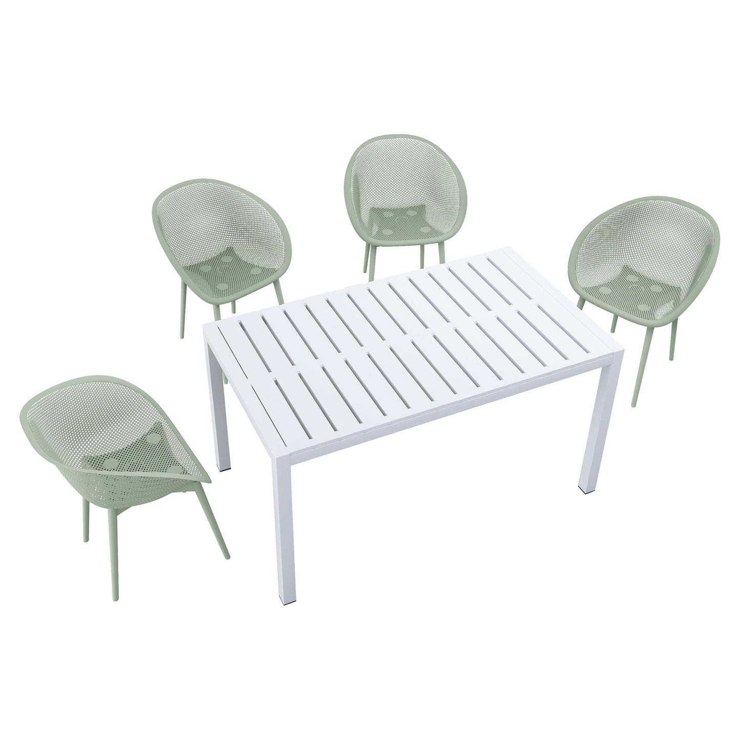 4 Pack Lounge Chair Set With Long Table Home Essentials
