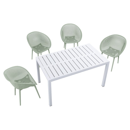 4 Pack Lounge Chair Set With Long Table Home Essentials