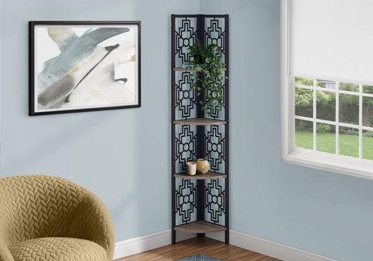 Bookshelf, Bookcase, Etagere, 4 Tier Corner, For Office, Transitional 8th Street