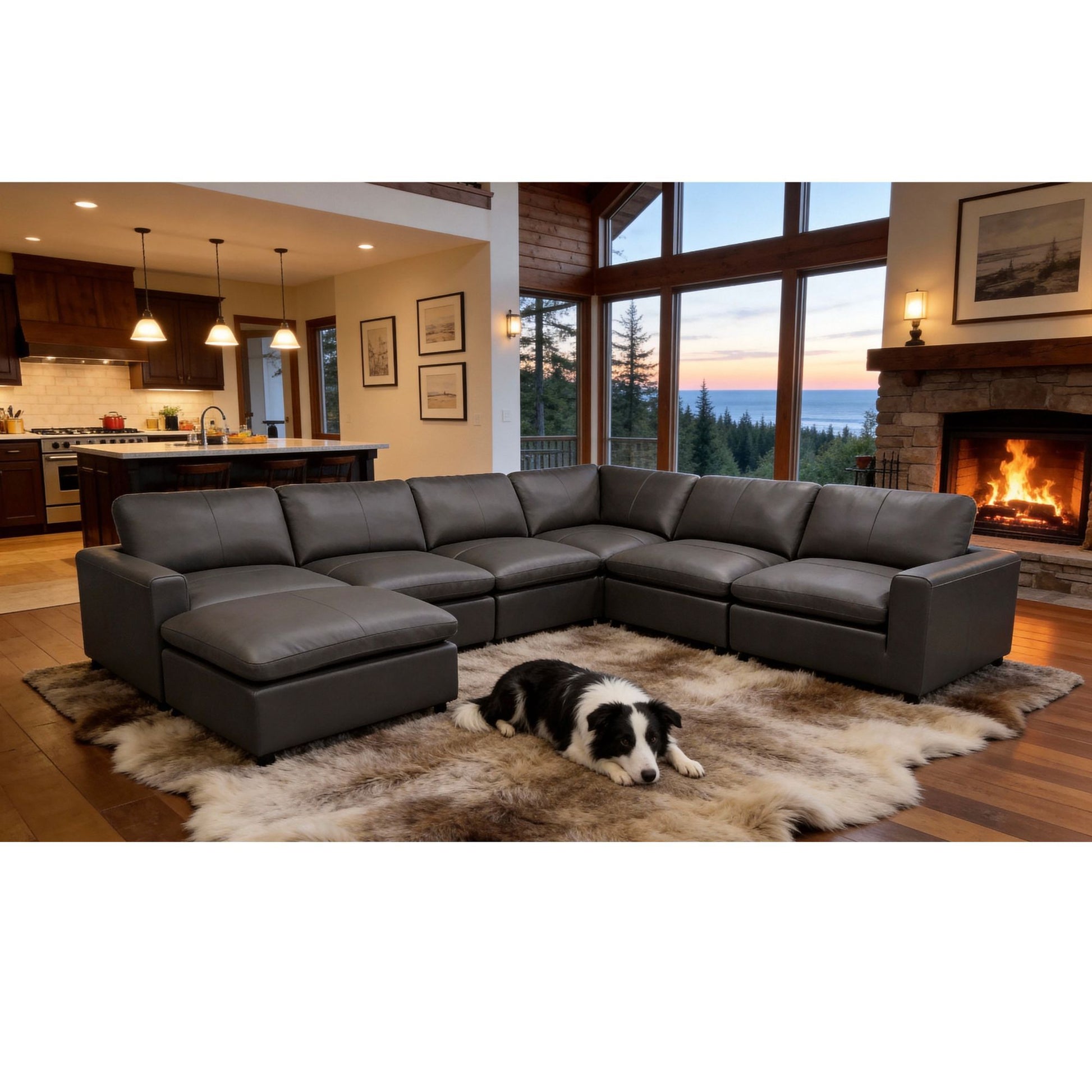 Upholstered Large Seating Modular Sectional Home Essentials