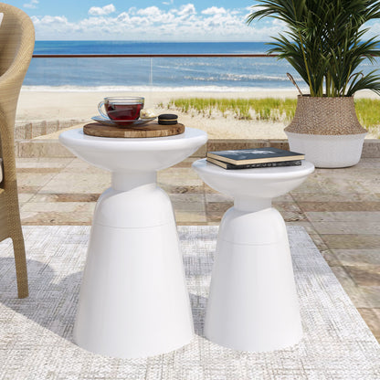 Serenita - Outdoor Side Tables With Flared Design (Set of 2) Noble House
