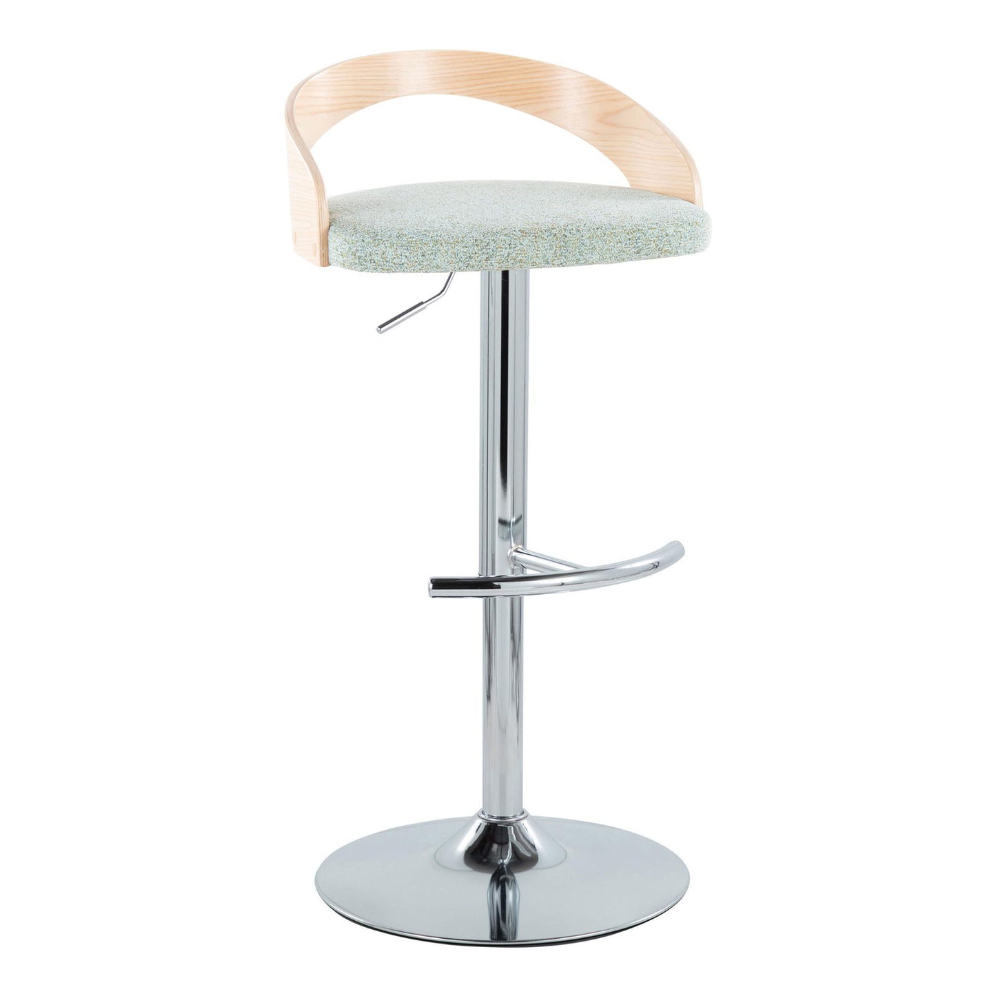 Grotto - Contemporary Adjustable Barstool, Swivel With Rounded T Footrest (Set of 2) Lumi Source