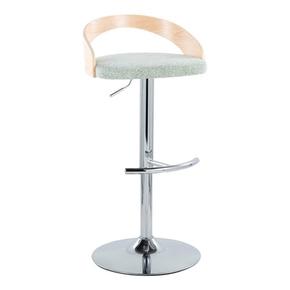Grotto - Contemporary Adjustable Barstool, Swivel With Rounded T Footrest (Set of 2) Lumi Source