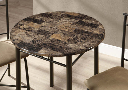 3 Pieces Dining Table Set, Small, Round, Contemporary & Modern 8th Street