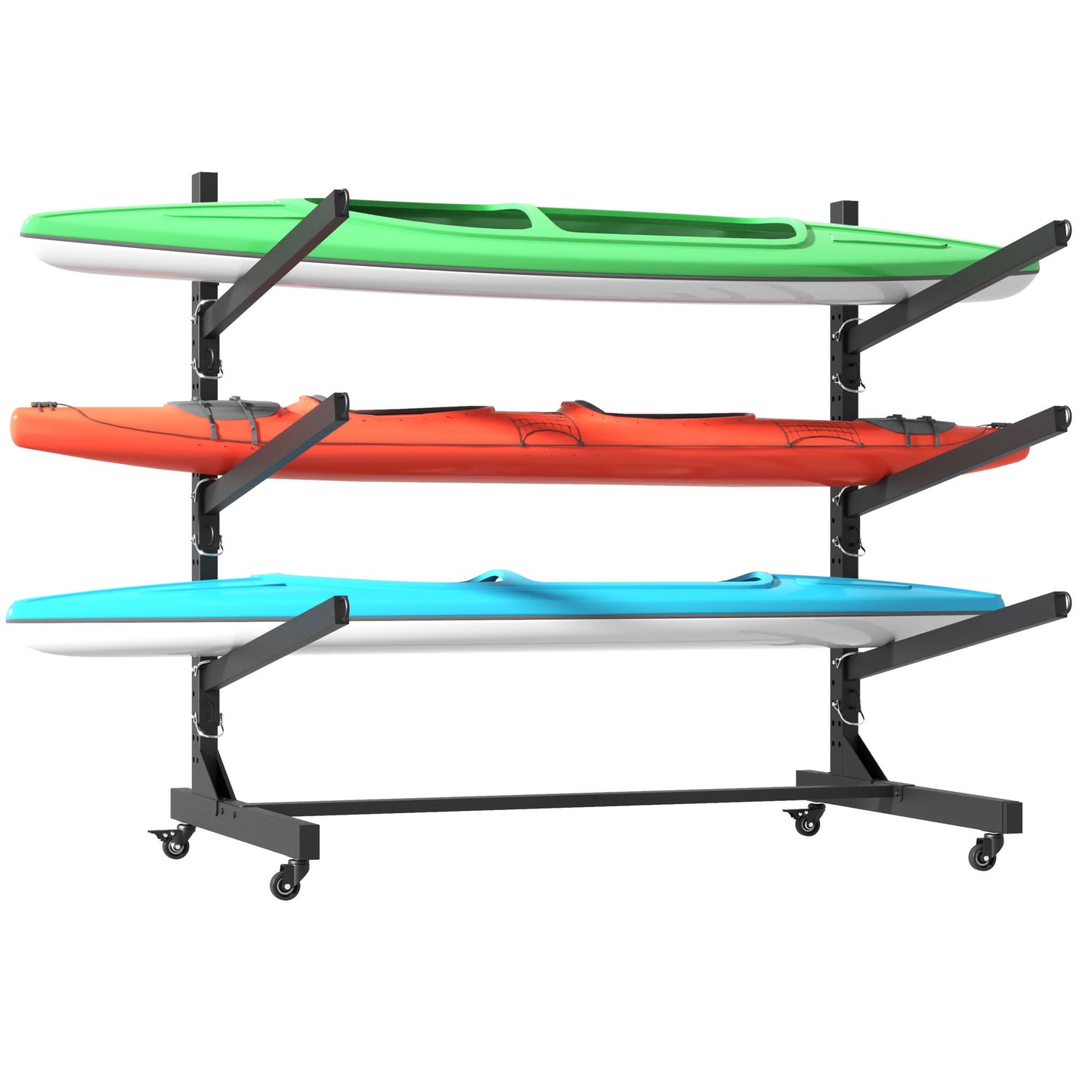 Freestanding Kayak Storage Rack With Lockable Wheels For Kayak, Canoe, Sup & Surfboard Daily Nest