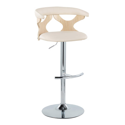 Gardenia - Contemporary Adjustable Barstool & Swivel, Rounded T Footrest (Set of 2) Lumi Source