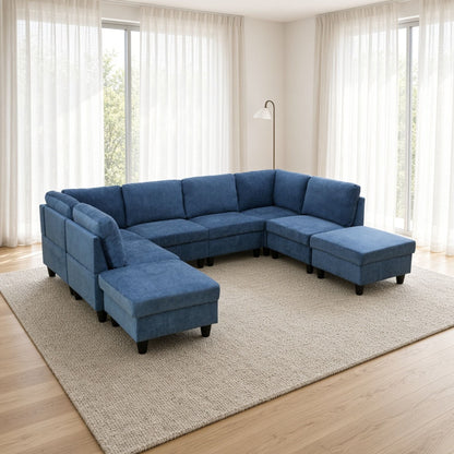 8 Piece Modular U - Shape Sectional Sofa Home Essentials