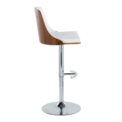 Gianna - Mid Century Modern Adjustable Barstool With Swivel With Rounded T Footrest (Set of 2) Lumi Source