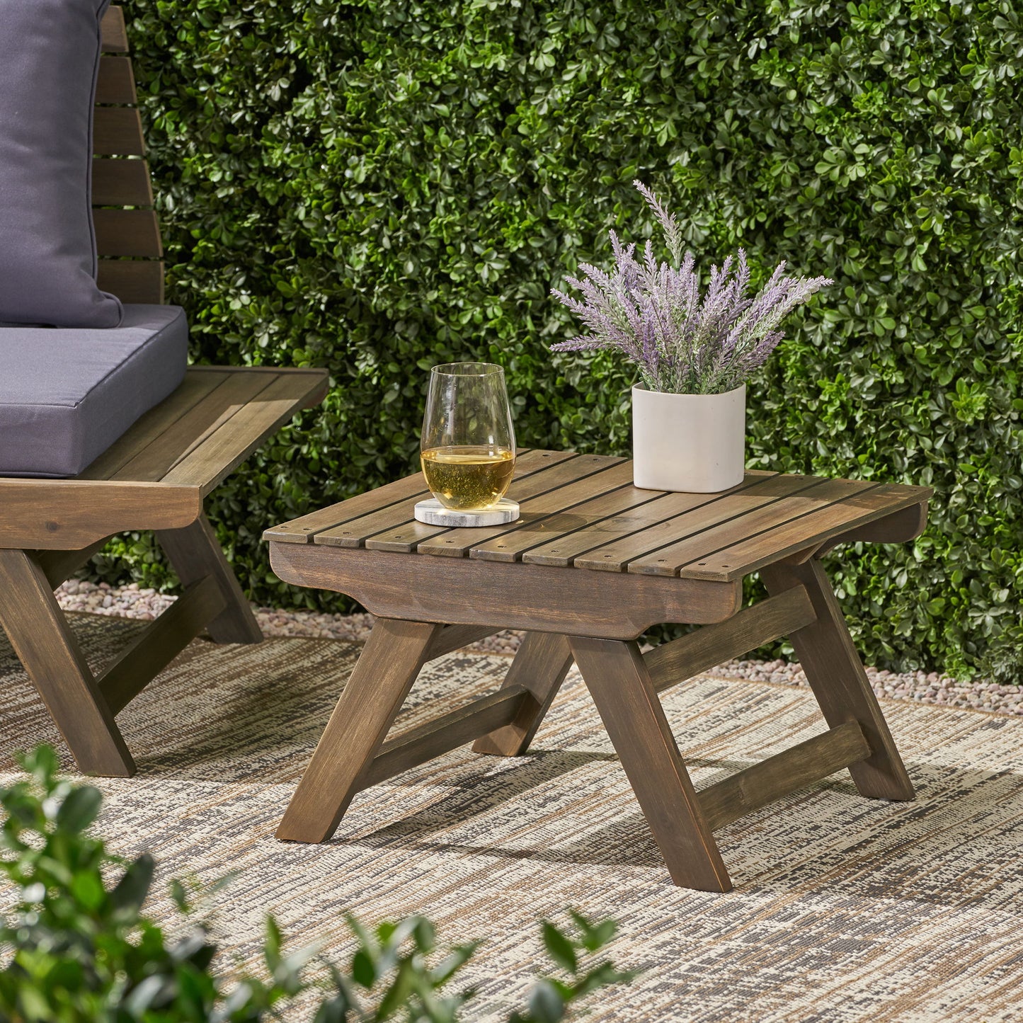 Sedona - Outdoor Side Table With Open Slat Design Noble House
