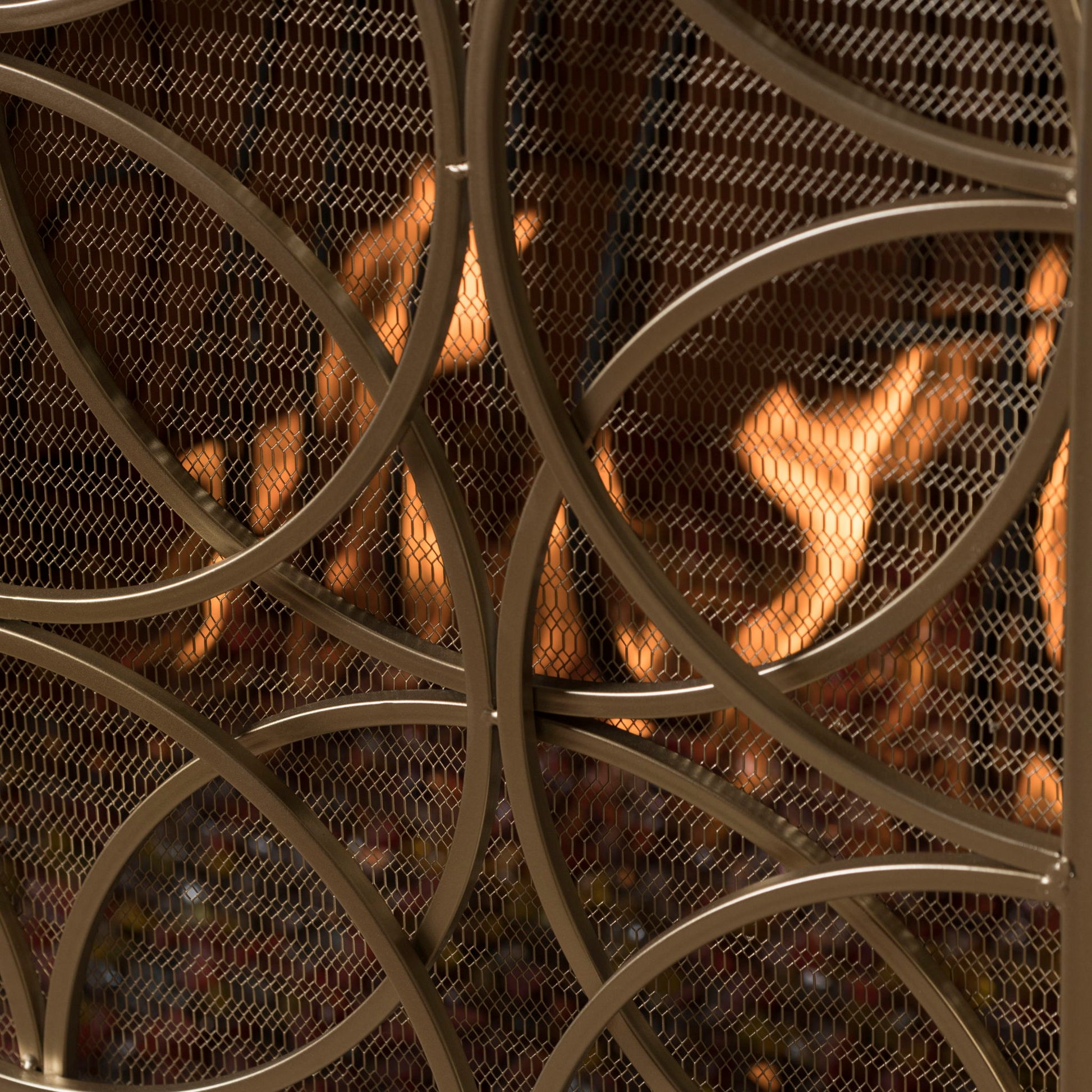 Thayer - Single Panel Iron Fireplace Screen With Geometric Design Noble House