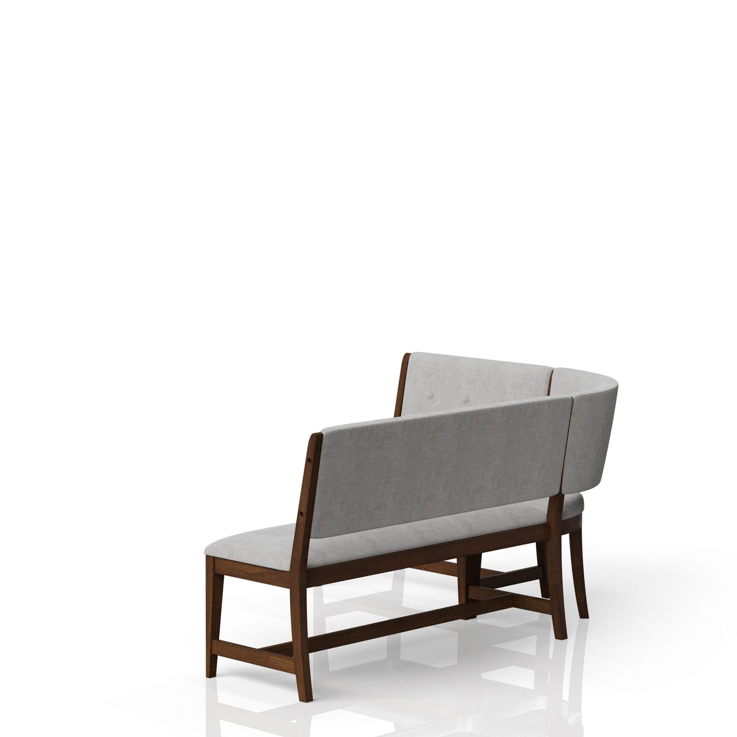 Curved Dining Bench Mid Century Modern Upholstered Curved Bench - Beige Bernards Furniture