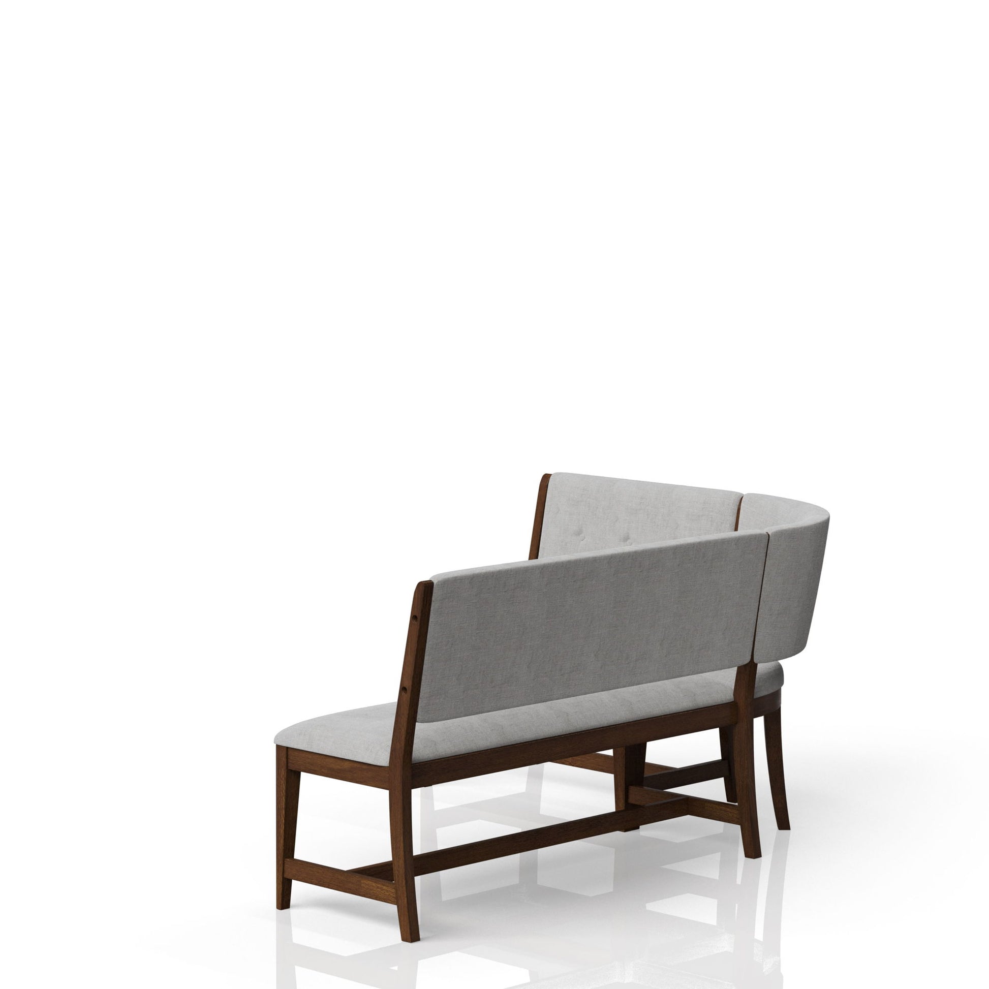 Curved Dining Bench Mid Century Modern Upholstered Curved Bench - Beige Bernards Furniture
