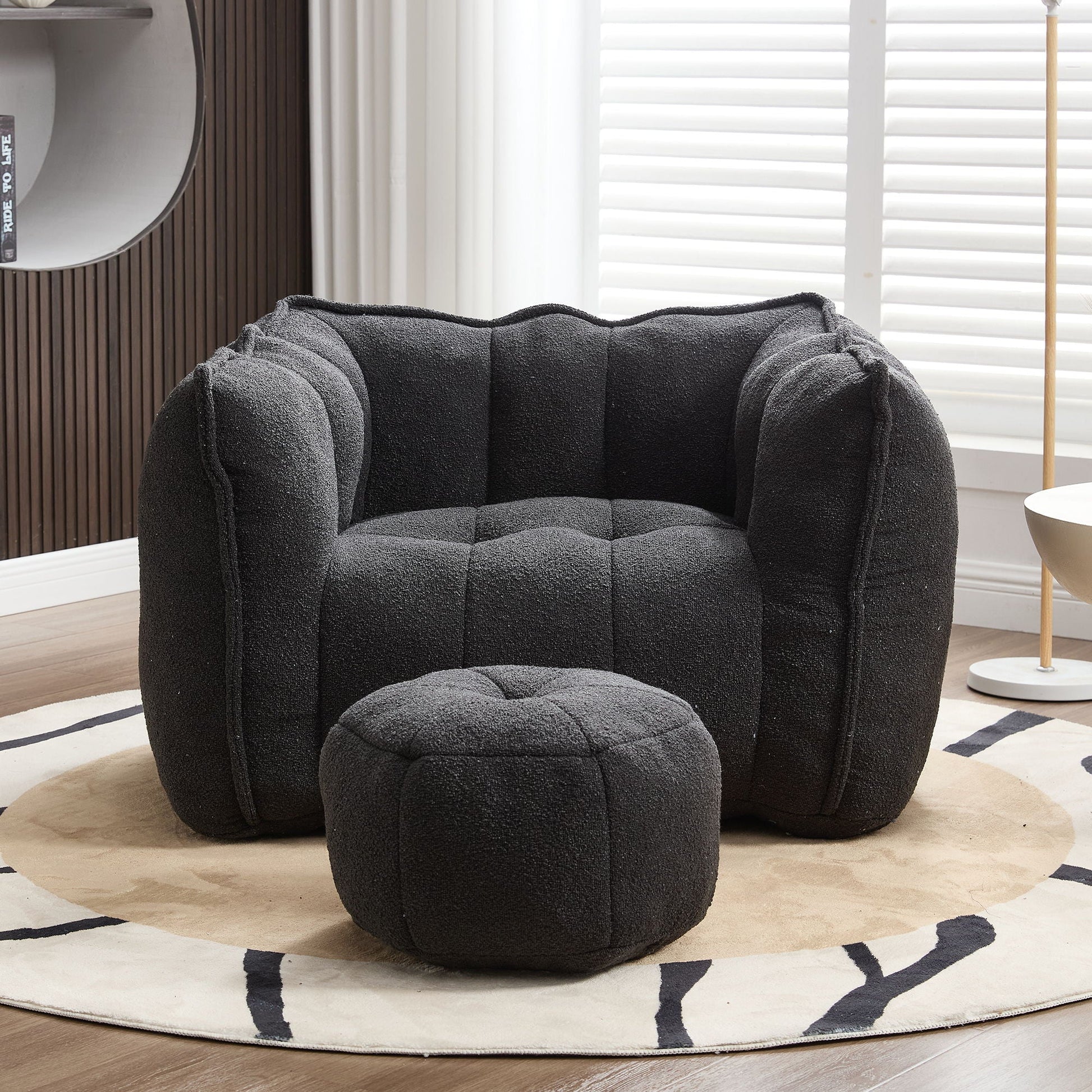 Soft Chenille Bean Bag Chair With High Resilient Foam Home Essentials