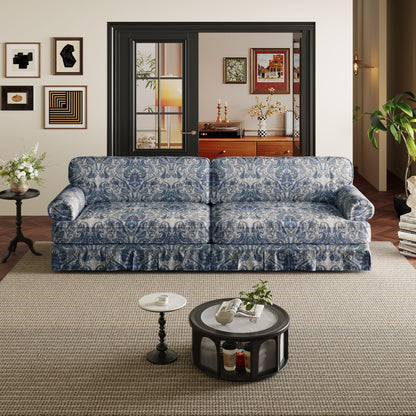 Luxuriously Comfortable Cloud Couch Sofa With Elegant Rolled Arms & Pleated Skirt Design Home Essentials