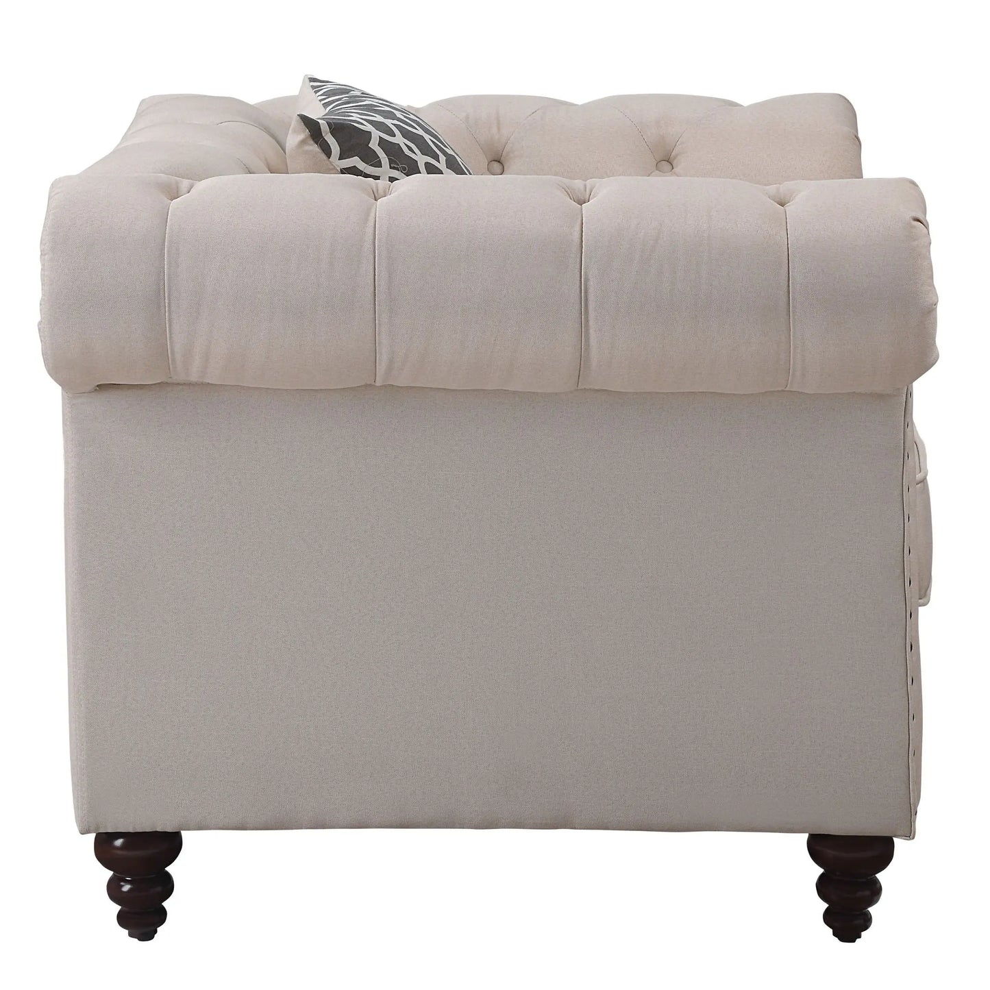 Aurelia - Linen Chair With Pillow - Beige Acme