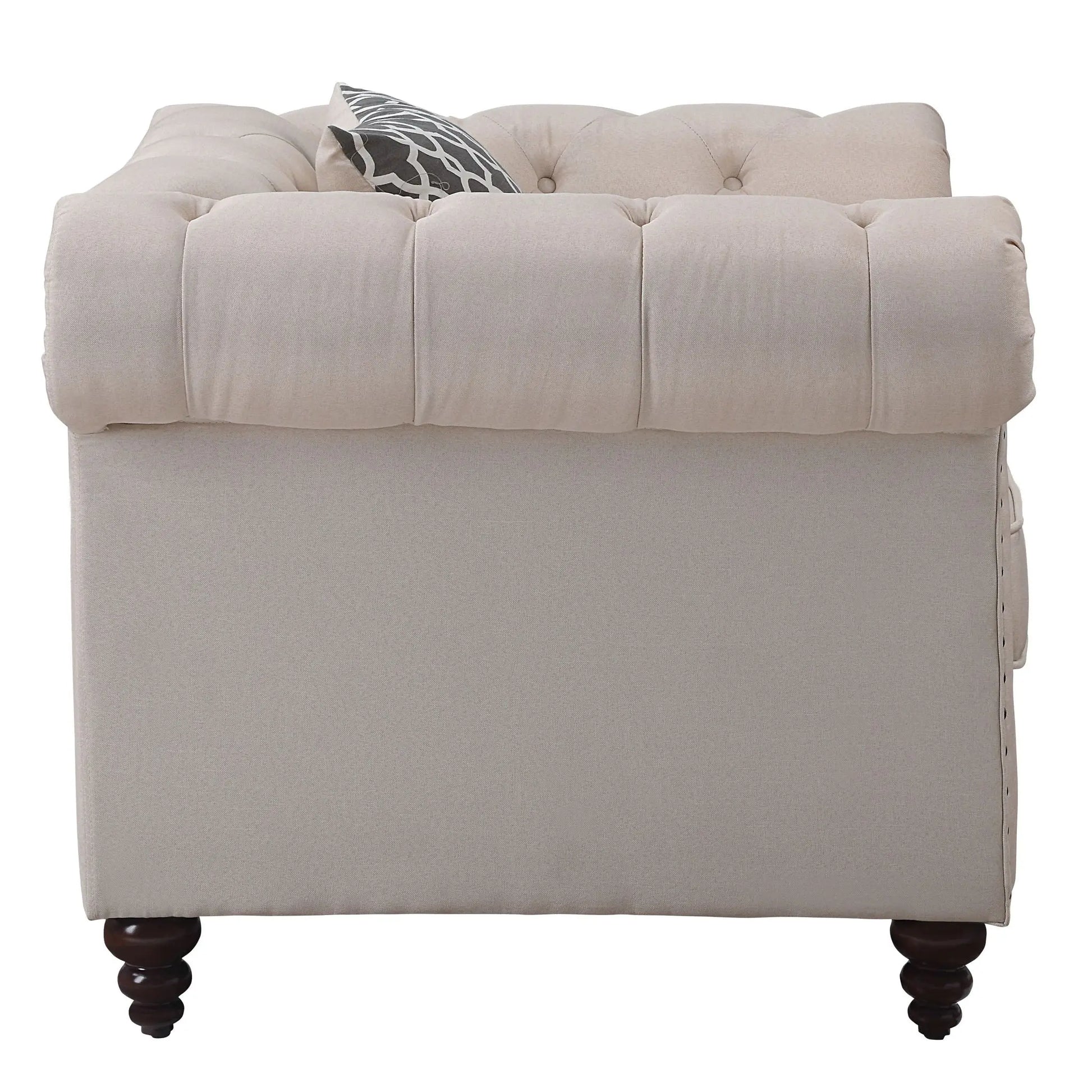 Aurelia - Linen Chair With Pillow - Beige Acme