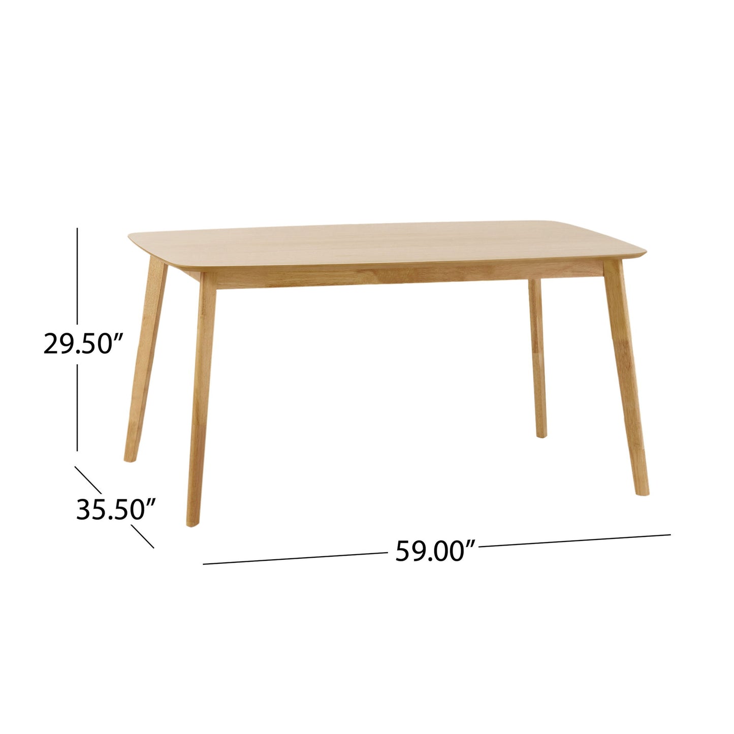 Retro Dining Table With Faux Wood Top Noble House