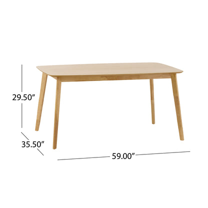 Retro Dining Table With Faux Wood Top Noble House
