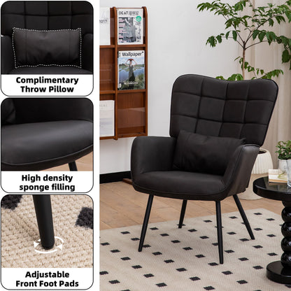 Modern Accent Arm Chair High Back With Metal Legs And Soft Padded Home Essentials