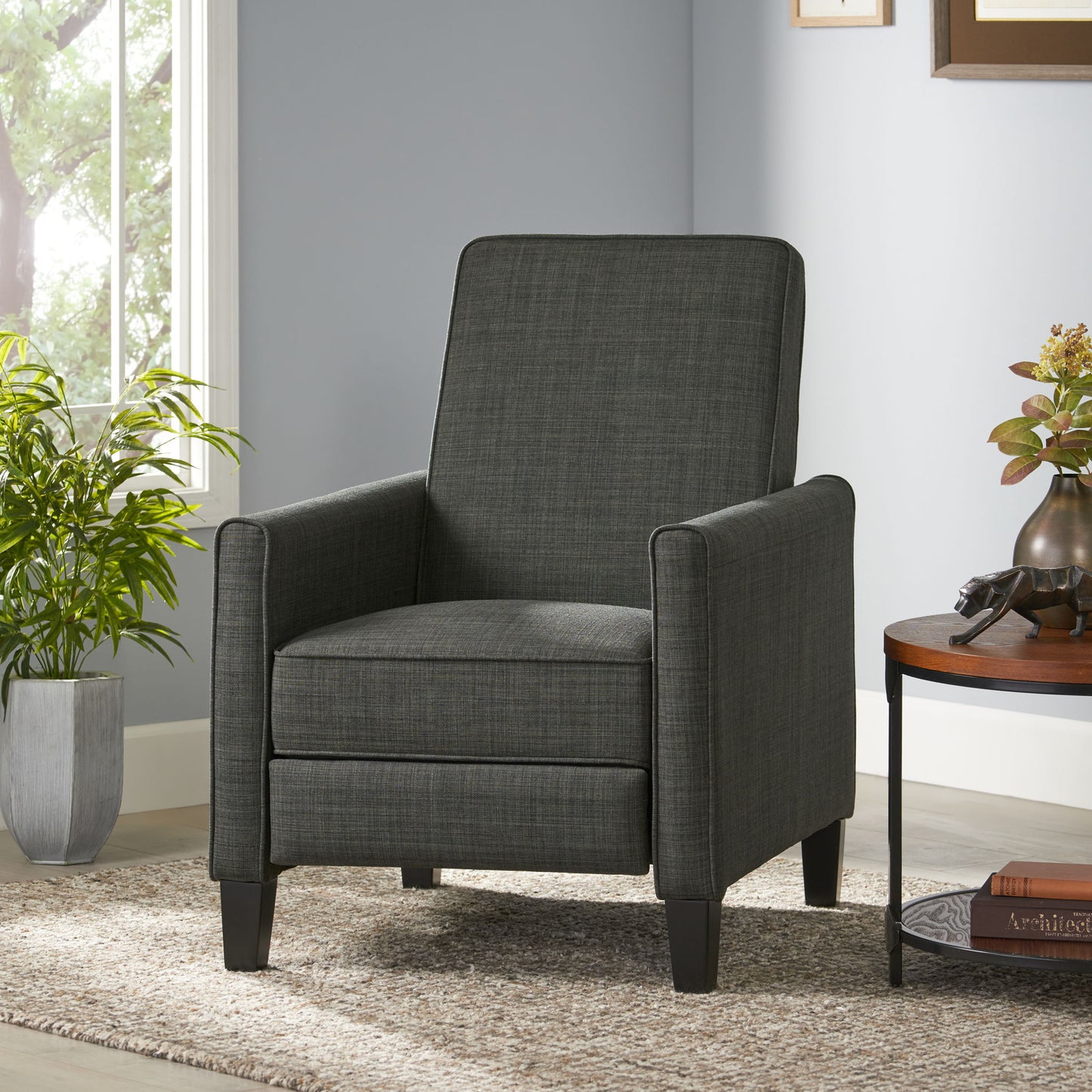 Upholstered Push Back Recliner Chair For Living Room Noble House