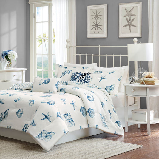 Beach House - Twin Comforter Set - Blue