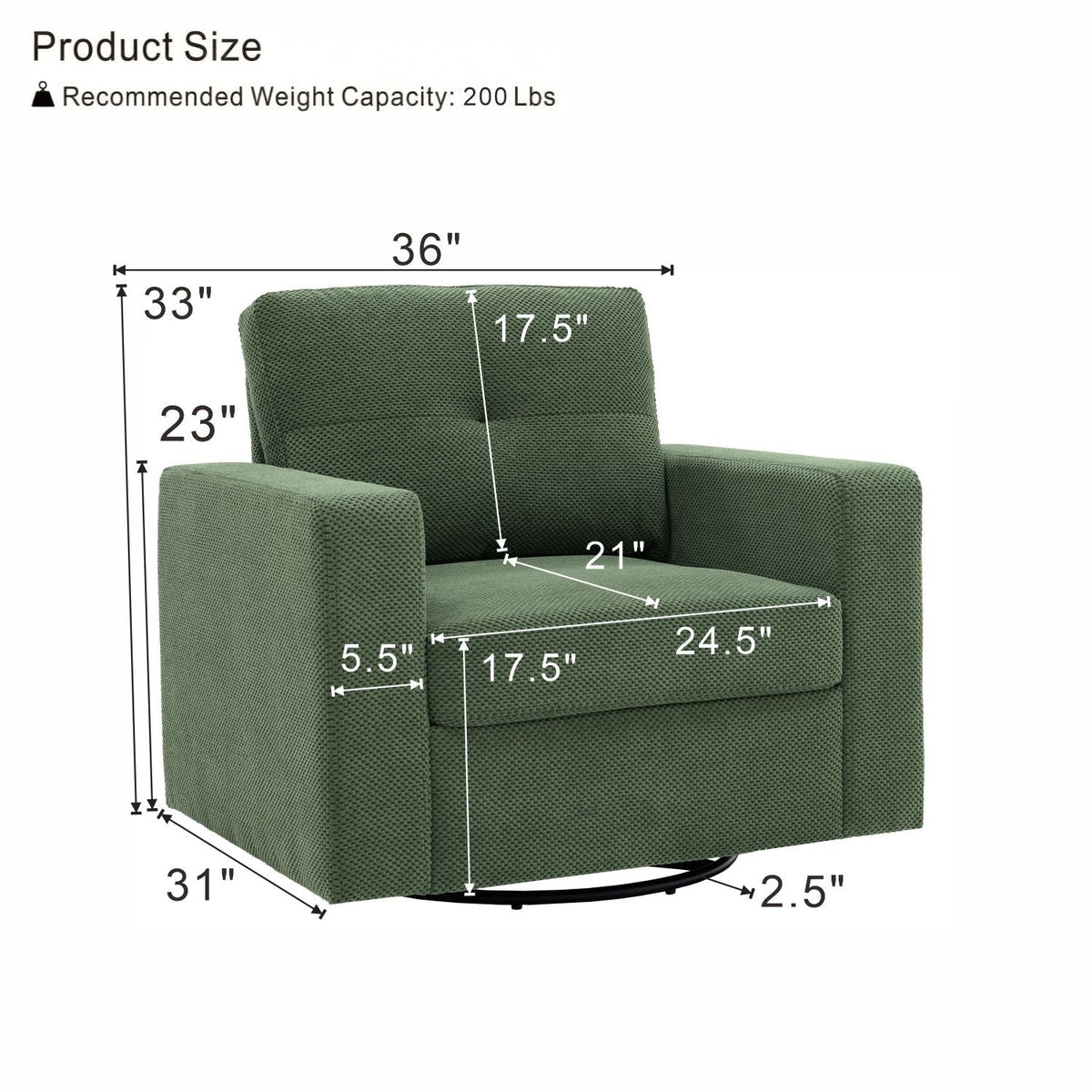 360 Degree Rotation Single Sofa Chair For Living Room Home Essentials