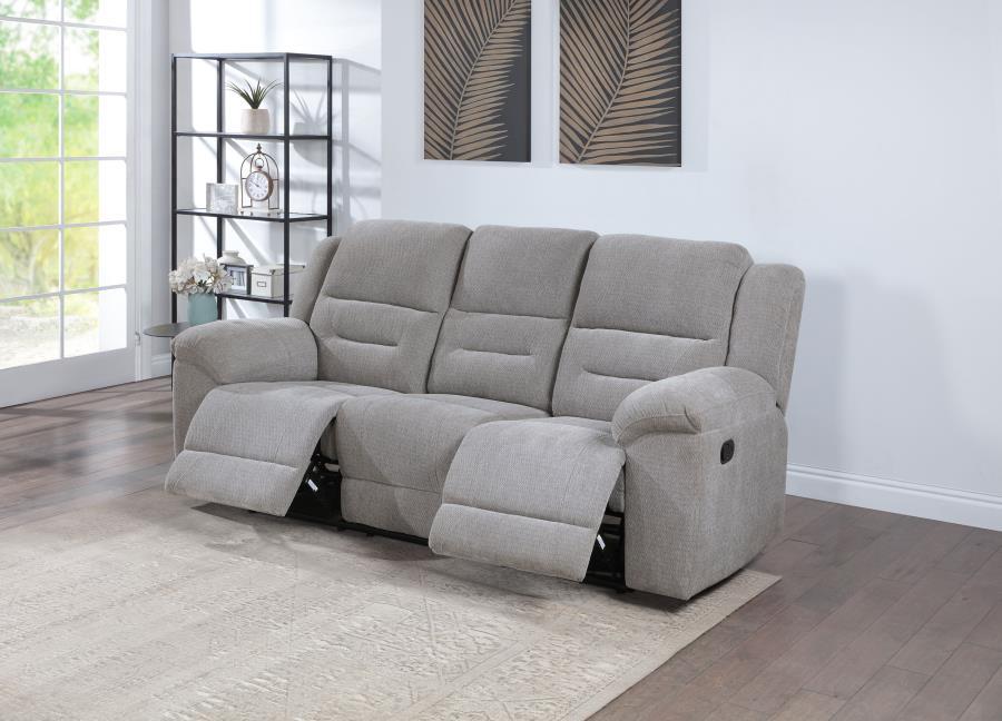Gilson - Chenille Upholstered Reclining Sofa - Gray Coaster Fine Furniture