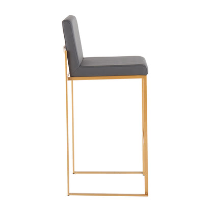 Fuji - Contemporary Design High Back Barstool (Set of 2) Lumi Source