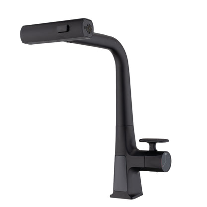 Waterfall Kitchen Faucet With Temperature Display And Pull Down Sprayer Daily Nest