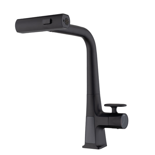 Waterfall Kitchen Faucet With Temperature Display And Pull Down Sprayer Daily Nest