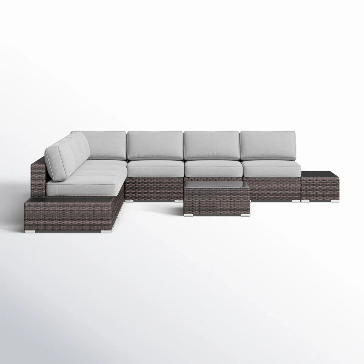 Wicker Sectional Seating Group With Plush Cushions LSI Patio Furniture
