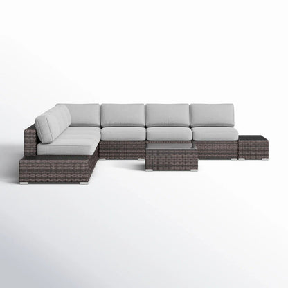 Wicker Sectional Seating Group With Plush Cushions LSI Patio Furniture