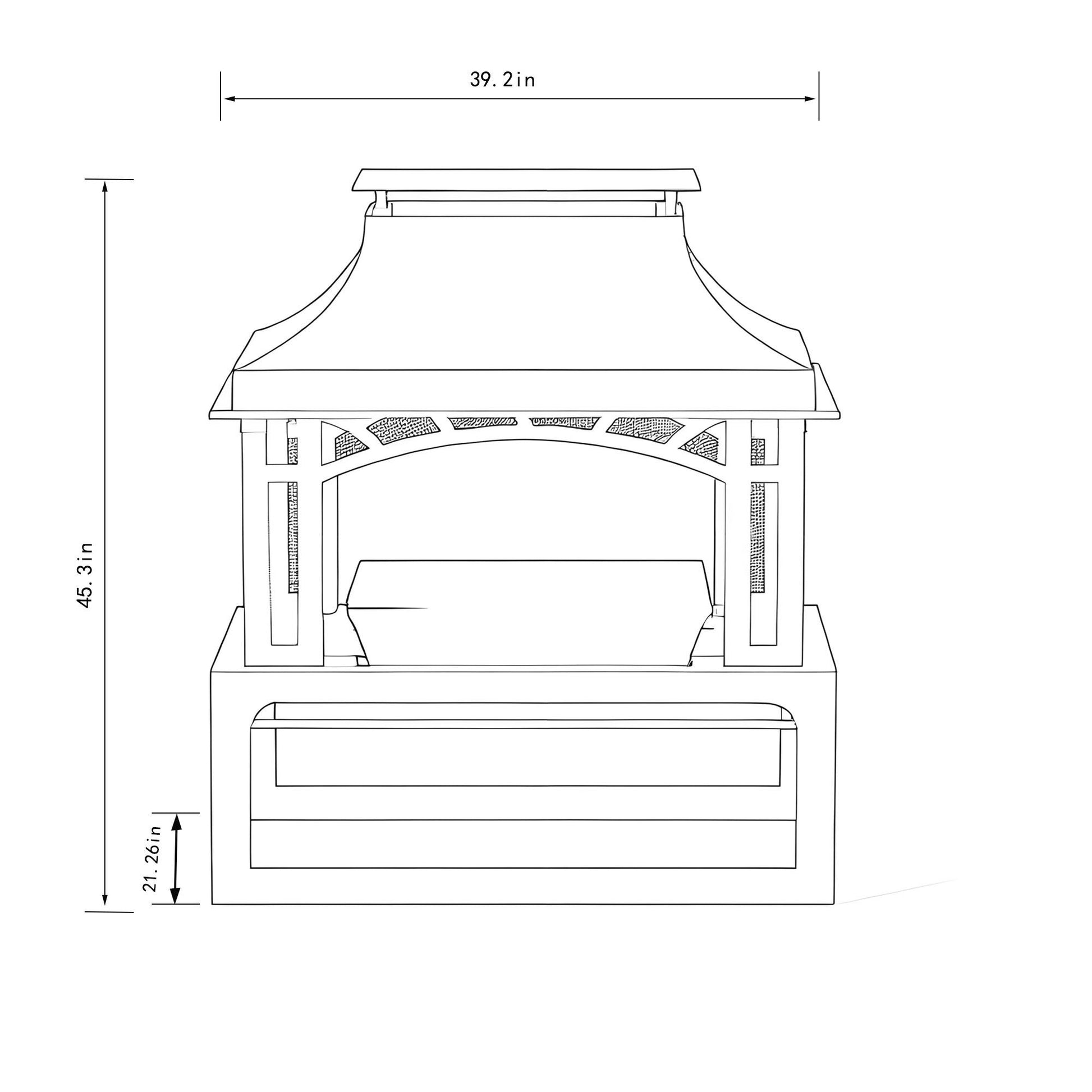 40" Wood Burning Fireplace, 50000 Btu Steel Fire Pit, Wood Burning Chimney For Outside Patio Deck Garden Backyard - Black Home Essentials