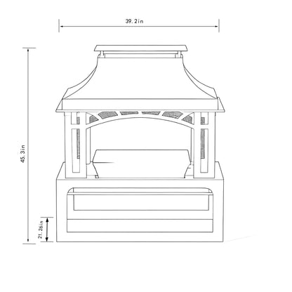40" Wood Burning Fireplace, 50000 Btu Steel Fire Pit, Wood Burning Chimney For Outside Patio Deck Garden Backyard - Black Home Essentials