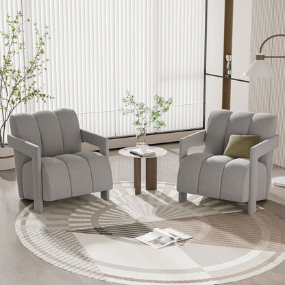 Modern Minimalist Leisure Armchair With L Shaped Armrests Hearth and Haven