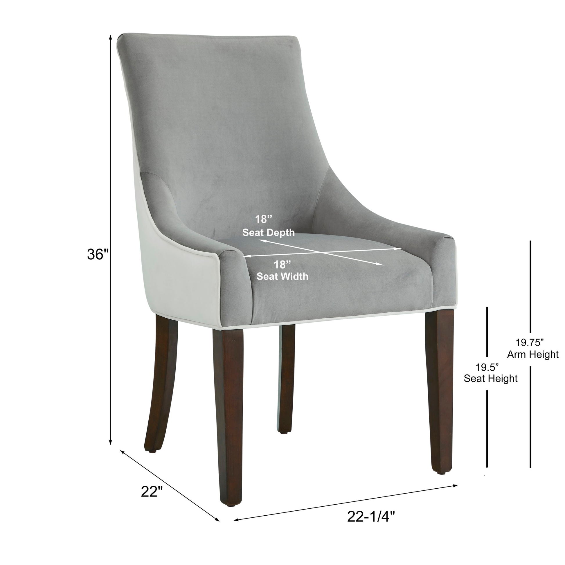 Jackson - Upholstered Dining Chair Elegant Design - Smoke / White Home Essentials