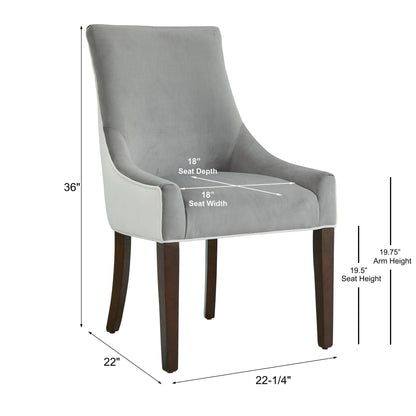 Jackson - Upholstered Dining Chair Elegant Design - Smoke / White Home Essentials