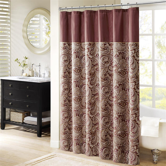 Aubrey - Shower Curtain - Burgundy